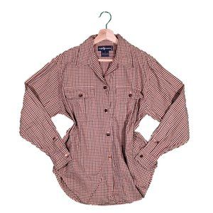 Ralph Lauren  Classic Plaid Button Down with Tortoise Shell Buttons Sz. 8